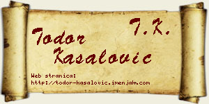 Todor Kasalović vizit kartica